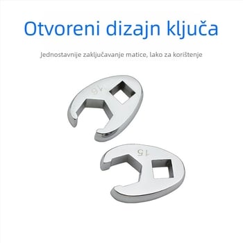 Ručni ključ s izmjenjivim glavama, otvoreni kraj, u obliku L, kromirani karbonski čelik, polirana površina