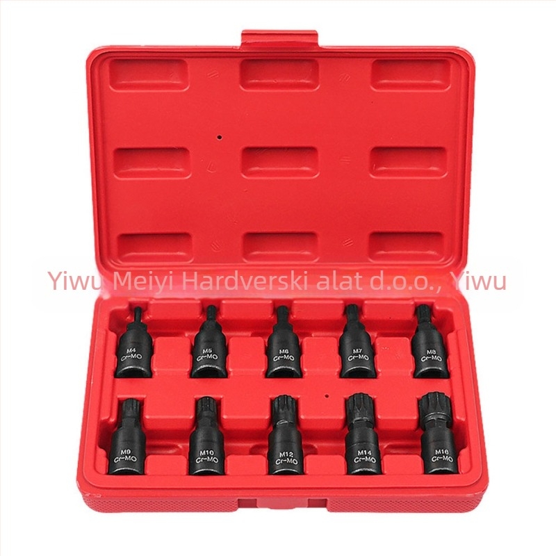 Set utičnica za ključ od krom-molibden čelika, univerzalni