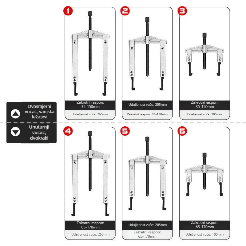 Set izvlačivača za automobil – 13 dijelova, dvostruki univerzalni izvlačivač