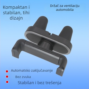 Držač za telefon u automobilskom otvodu zraka, 360° rotacija, snap-on ugradnja, serija Vent, univerzalan za telefone