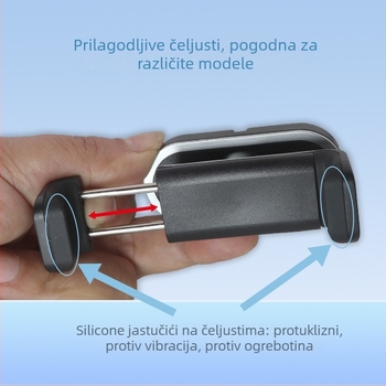 Držač za telefon u automobilskom otvodu zraka, 360° rotacija, snap-on ugradnja, serija Vent, univerzalan za telefone