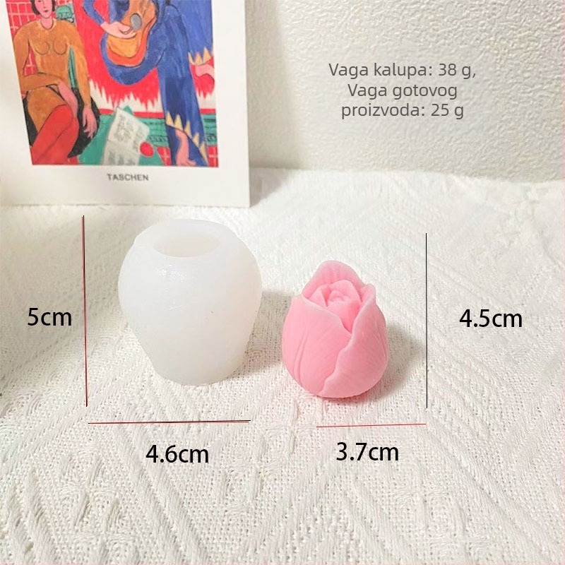 Silikonska kalupa u obliku tulipana, nepravilnog oblika, za izradu kolača, sapuna i svijeća