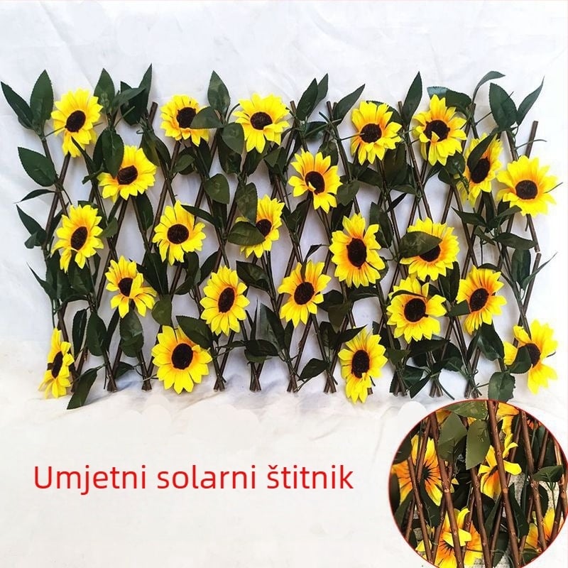 Five-color grass umjetna ograda za biljke, varijanta suncokret, plast i svila cvijeće, vrtna dekoracija