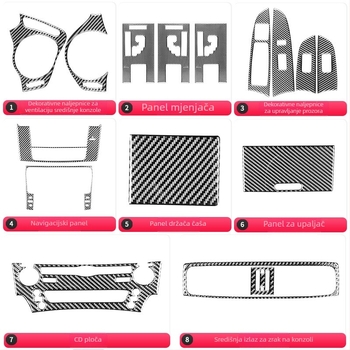 Dekorativne naljepnice ploče gumba klima uređaja od karbonskih vlakana za Lexus IS (2006–2012) – materijal: karbonska vlakna + kristalni epoksid; logotip otisnut: OK; tip: Drugo