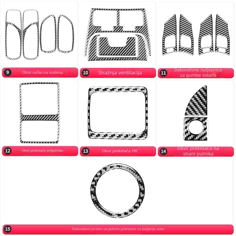 Dekorativne naljepnice ploče gumba klima uređaja od karbonskih vlakana za Lexus IS (2006–2012) – materijal: karbonska vlakna + kristalni epoksid; logotip otisnut: OK; tip: Drugo