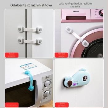 TUYU Višenamjenska sigurnosna brava za djecu s zaštitom od stiskanja, za frižider, ormar, ladicu i zahod