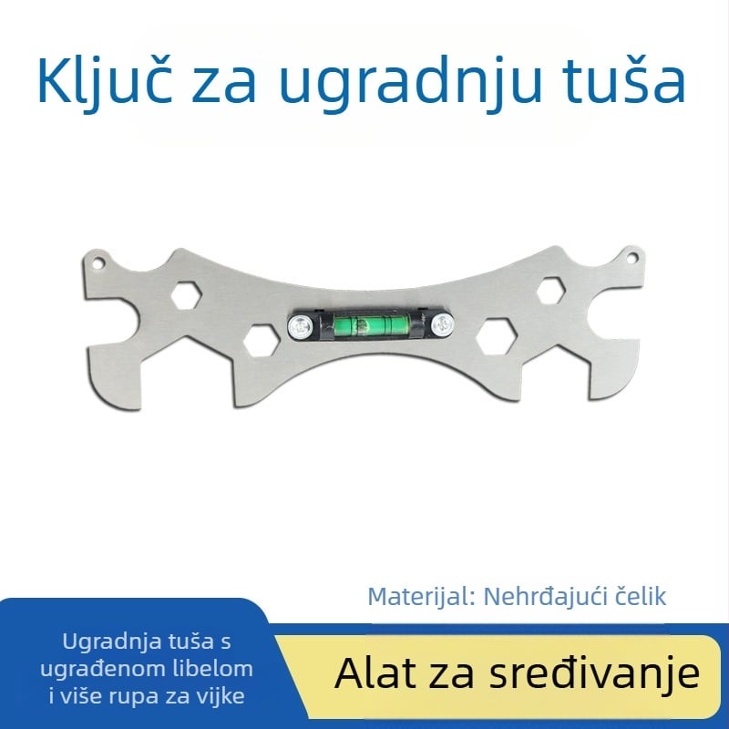 Ključ za ugradnju tuša, A3 čelik, galvanizirana površina, kombinirani ključ