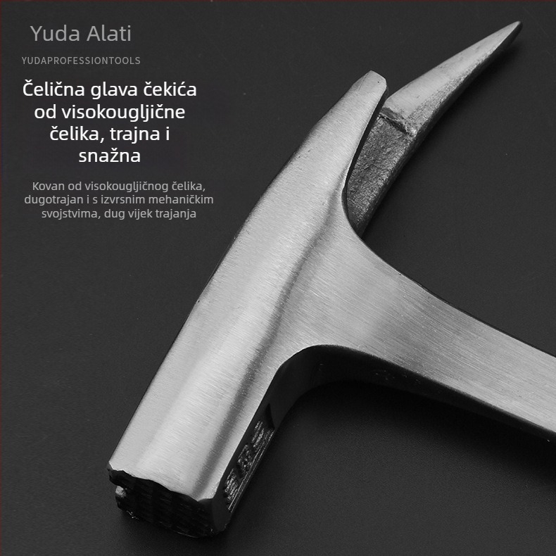 Jednoručni čekić s glavom od čelika 45, plastična drška, duljina 325 mm, za geološka istraživanja.