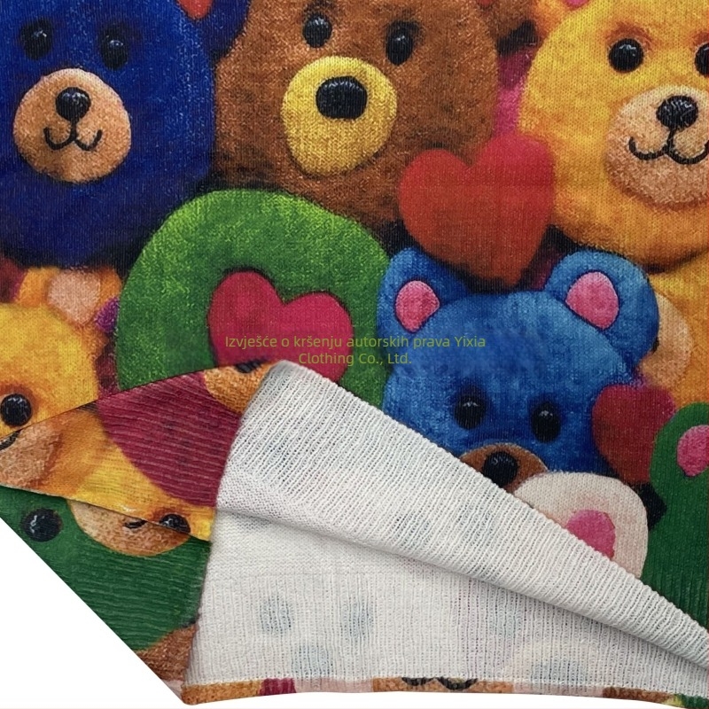 Ženski pleteni džemper s all-over otiskom, okrugli izrez, pulover, proljeće 2025