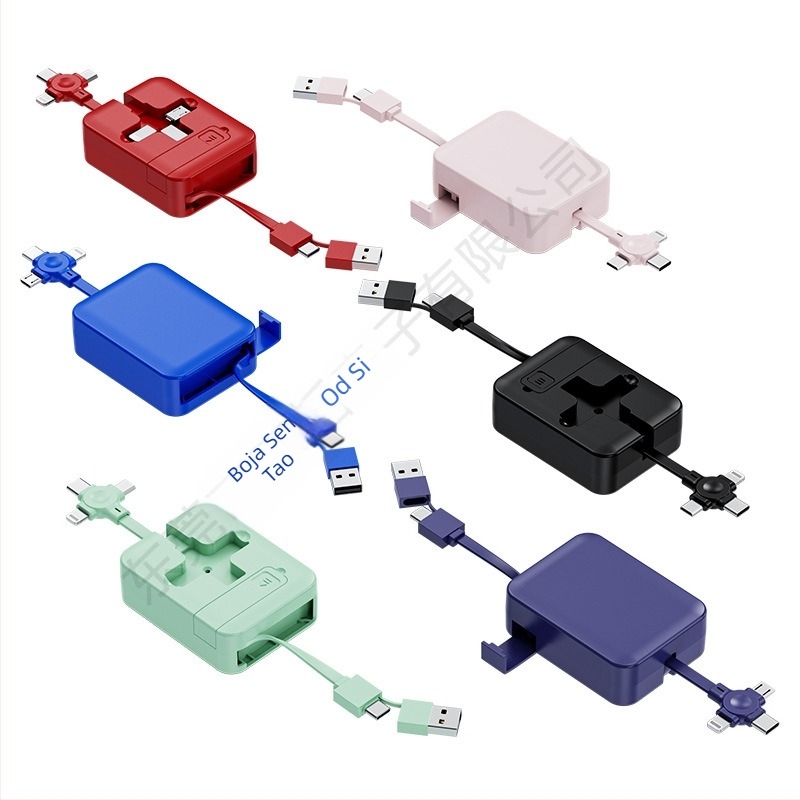 3-u-1 kabel za brzo punjenje 66W s pomičnim dizajnom (Lightning, Micro USB, USB-C) za Android, iPhone i Huawei