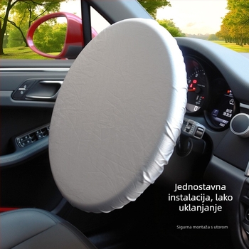 Navlaka za volan od 190T tkanine, zaštita od sunca i toplinska izolacija, univerzalna kompatibilnost, ugradnja kopčama