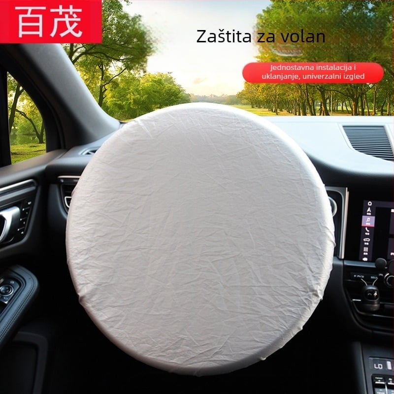 Navlaka za volan od 190T tkanine, zaštita od sunca i toplinska izolacija, univerzalna kompatibilnost, ugradnja kopčama