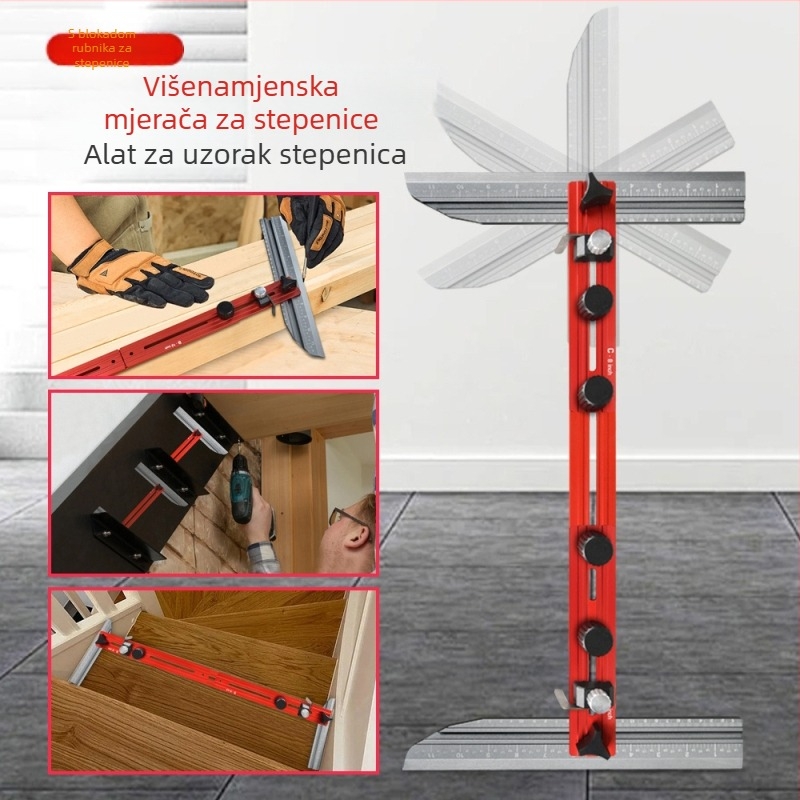 Aluminijska mjernа tračnica za stepenice, alat za označavanje i mjerenje stepenica, brend Onkel.J