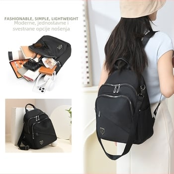 Najlonski ruksak za slobodno vrijeme i putovanja (zatvaranje na zatvarač, vodootporan, pretinac za ID, otvoren vanjski pretinac)