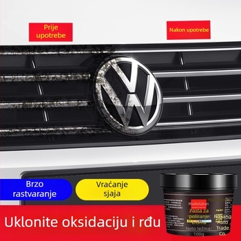Proizvod za uklanjanje hrđe s logotipa automobila na kromiranim površinama – popravak oksidacije, čišćenje za obnovu