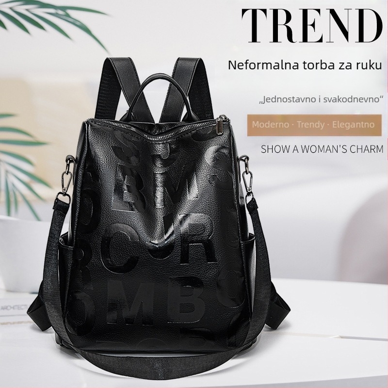 Ženski PU ruksak — ultra lagan, kapacitet 20–35 L, zakrivljeni naramenici, poliester podstava