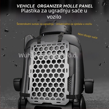 MOLLE šestougaoni panel za vješanje na automobilsku sjedalu, plastični, vodootporni i otporni na naprezanje, universalna kompatibilnost