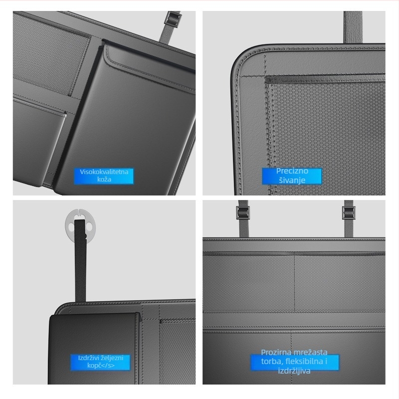 Kožna torba za skladištenje u prtljažniku automobila, viseći dizajn, otporno na pritisak, univerzalna kompatibilnost