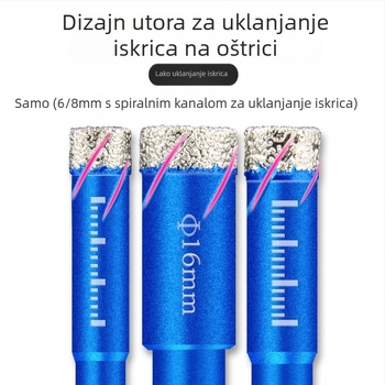 Set od 9 dijamantnih bušilica za otvaranje rupa s aluminijskim kućištem za bušenje pločica, mramora i granita