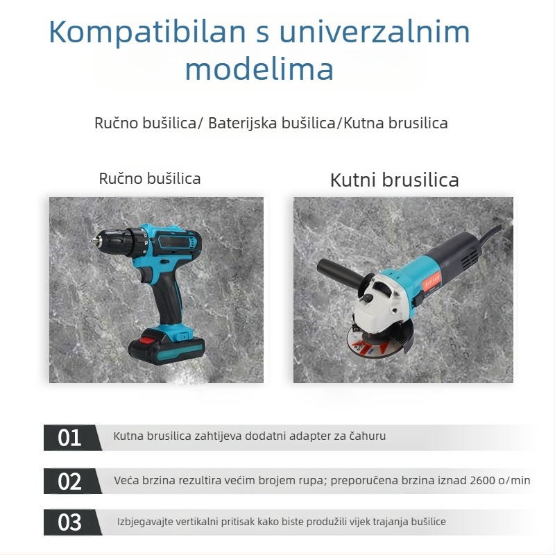 Set od 9 dijamantnih bušilica za otvaranje rupa s aluminijskim kućištem za bušenje pločica, mramora i granita