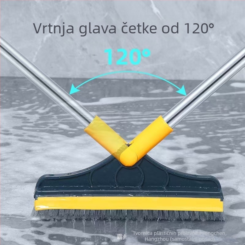 Kupaonska podna četka s trokutastom glavom, dugačak držač, tvrda vlakna, okretna glava, 270 g