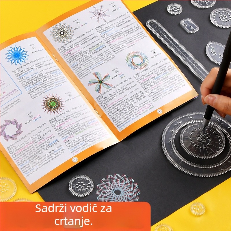 Geometrijski set šablona s kaleidoskopom, plastičan, 35 g, prilagodljiv