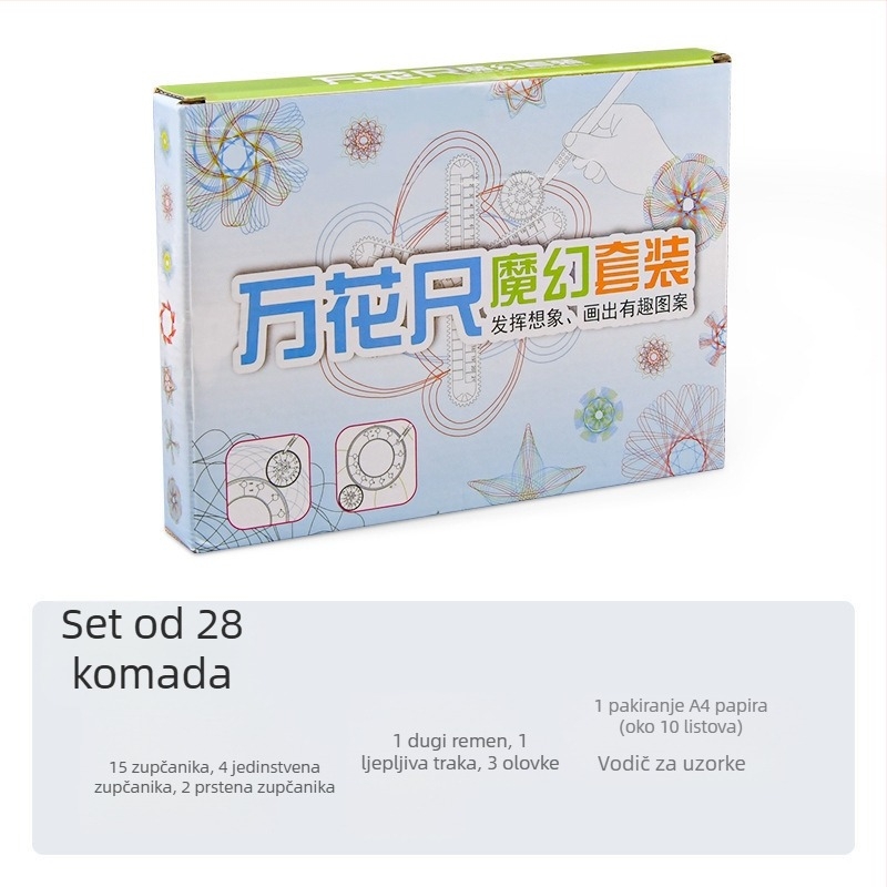 Geometrijski set šablona s kaleidoskopom, plastičan, 35 g, prilagodljiv