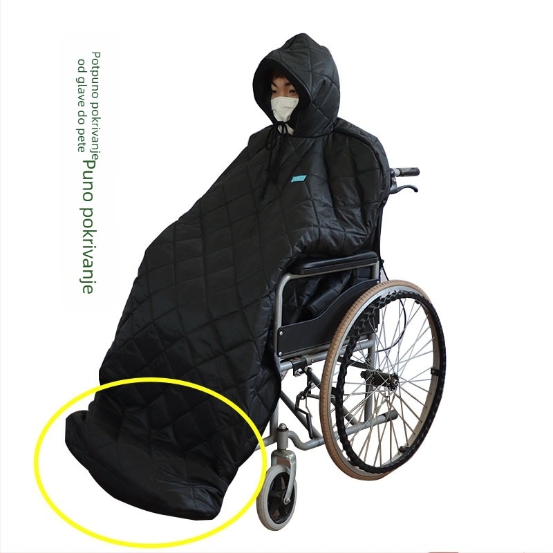 Zimska deka za kolica za odrasle – vjetrootporna i topla; materijal: poliester; zaštitne dijelove: struk, listovi, ramena, koljena i gležnjevi