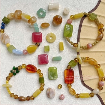 DIY komplet za nakit od akrilnih perlica – mješavina perli za izradu narukvica i lančića za telefon, 100 g