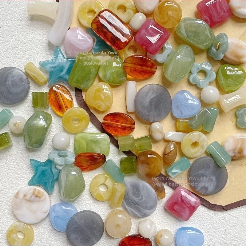 DIY komplet za nakit od akrilnih perlica – mješavina perli za izradu narukvica i lančića za telefon, 100 g