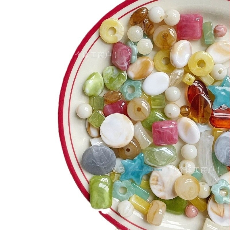 DIY komplet za nakit od akrilnih perlica – mješavina perli za izradu narukvica i lančića za telefon, 100 g