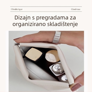 Torbica za pohranu kablova s automatskim zatvaranjem, PU vanjski dio i flanel podstava, vodootporni organizator za kablove, žične slušalice i punjač