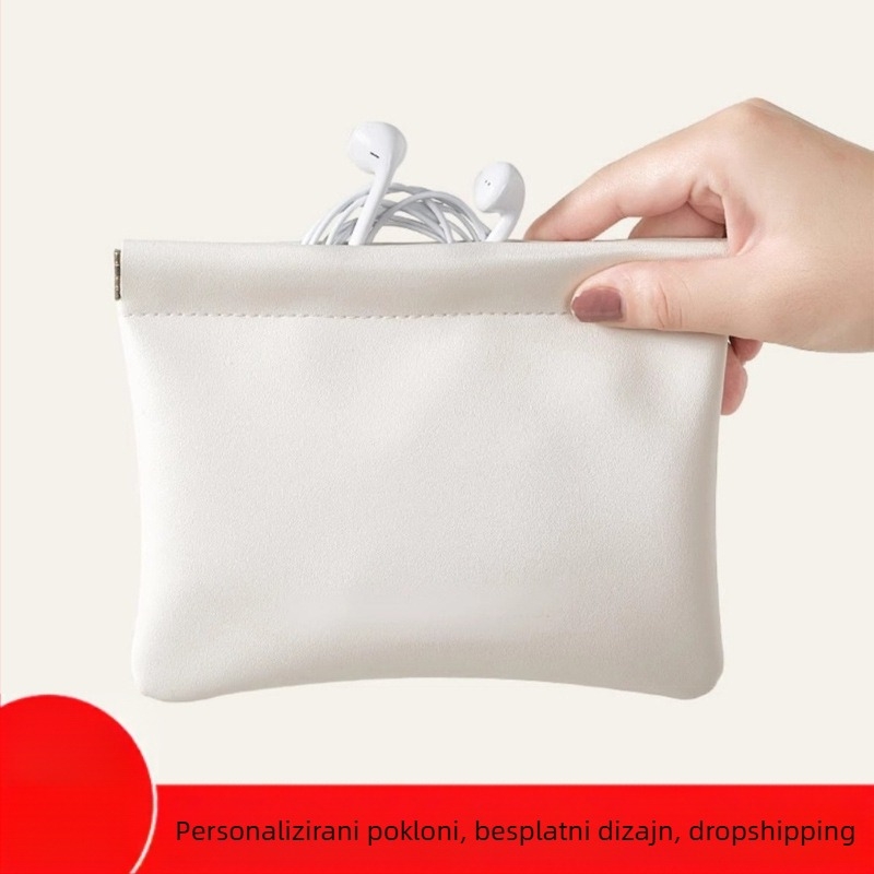 Torbica za pohranu kablova s automatskim zatvaranjem, PU vanjski dio i flanel podstava, vodootporni organizator za kablove, žične slušalice i punjač