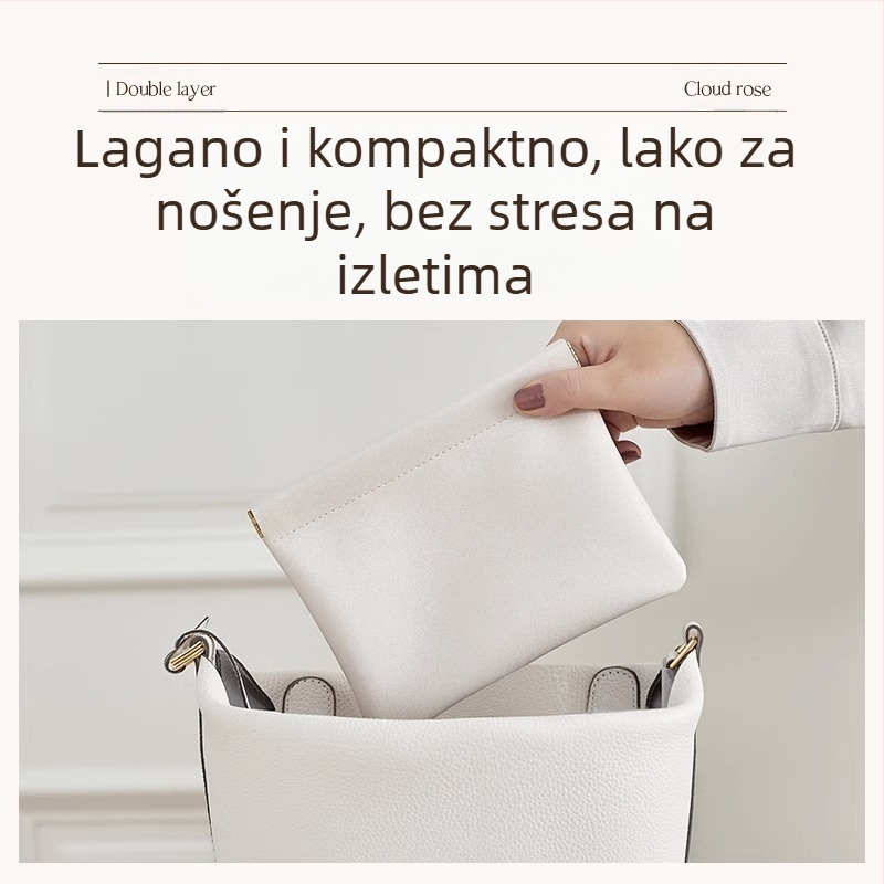 Torbica za pohranu kablova s automatskim zatvaranjem, PU vanjski dio i flanel podstava, vodootporni organizator za kablove, žične slušalice i punjač