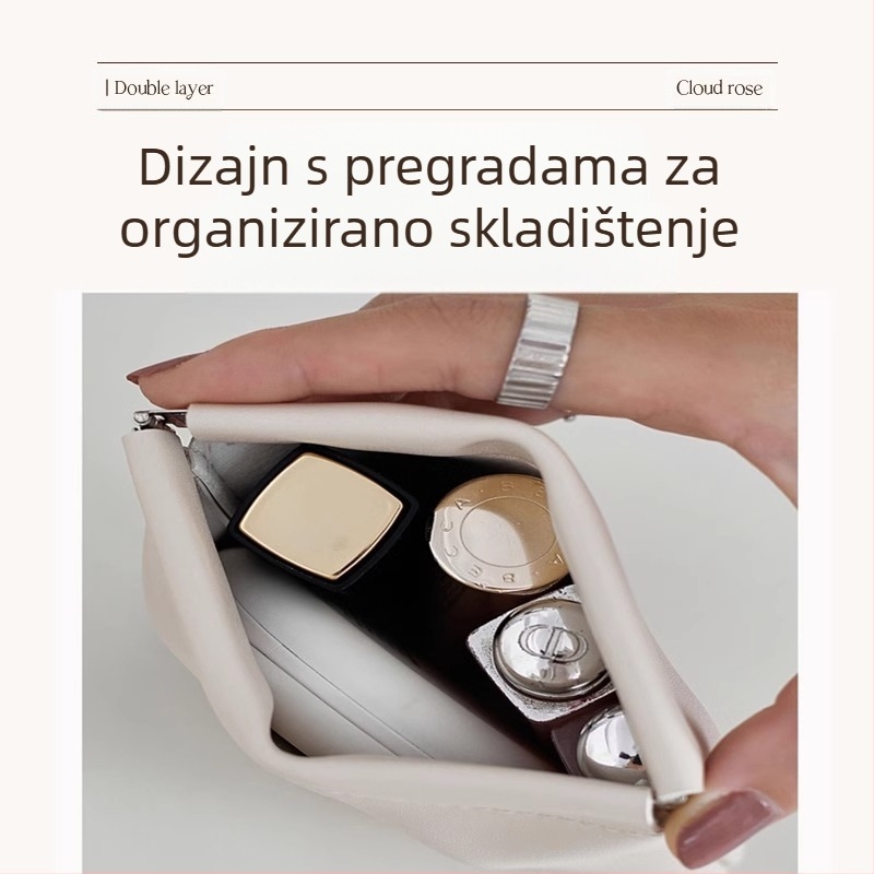 Torbica za pohranu kablova s automatskim zatvaranjem, PU vanjski dio i flanel podstava, vodootporni organizator za kablove, žične slušalice i punjač