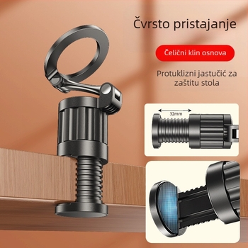 Držač za telefon na stolu, prenosni za putovanja, sklopni, magnetski, od legure