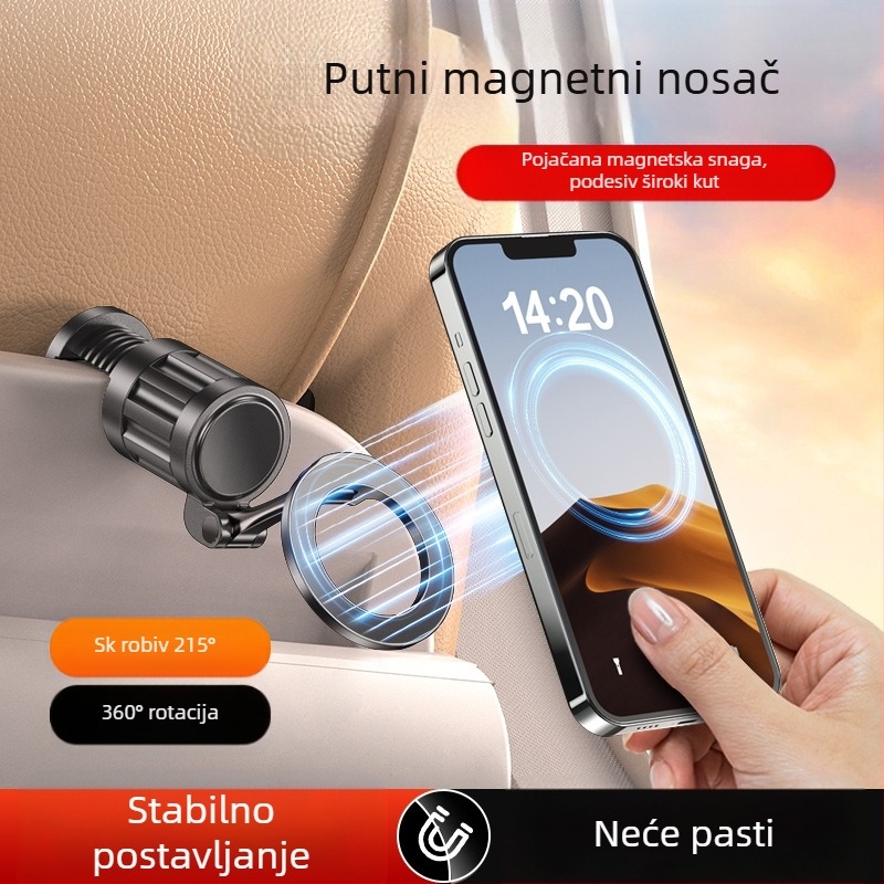 Držač za telefon na stolu, prenosni za putovanja, sklopni, magnetski, od legure