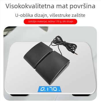 Dvostruki bubnjarski pedal za elektronički bubnjarski set, model J-04, ABS materijal, 3,5 mm sučelje, 50 000 ciklusa