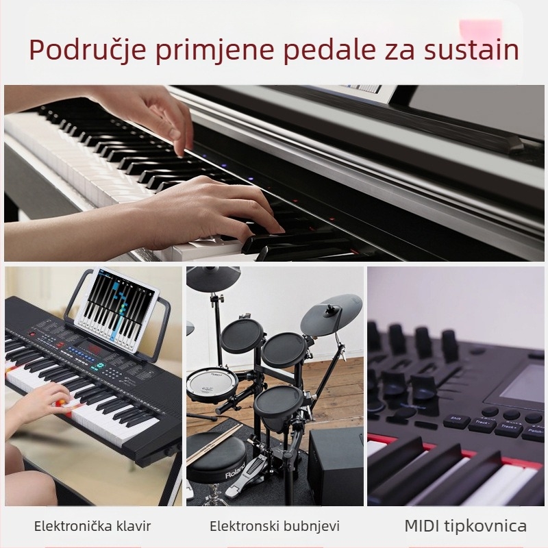 Dvostruki bubnjarski pedal za elektronički bubnjarski set, model J-04, ABS materijal, 3,5 mm sučelje, 50 000 ciklusa