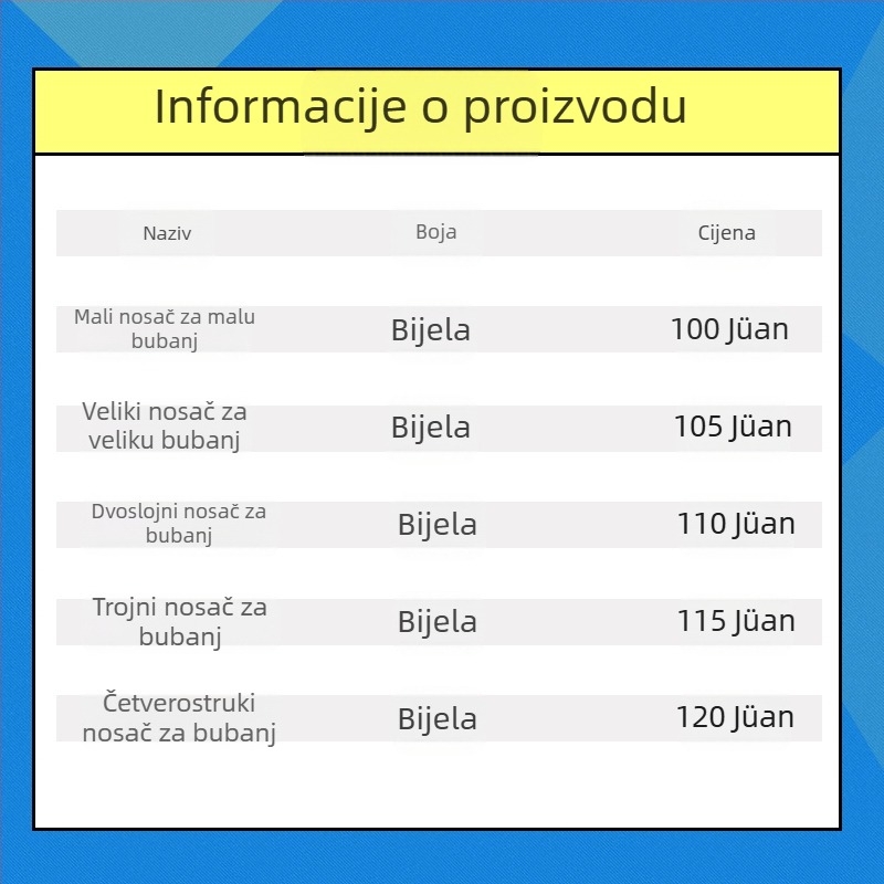 Zadnja rama za marševski snare bubanj — aluminijska legura — model xjgbj — marka Peng Yu — dodaci za zapadne perkusijske instrumente
