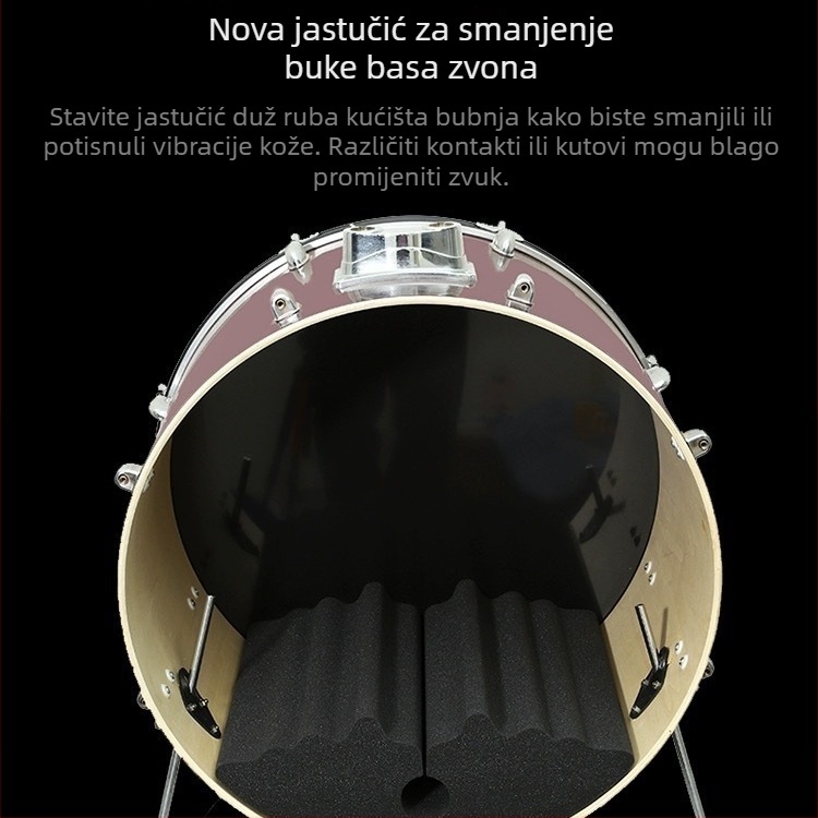 Jastučić za bubnjeve s tlmičem od pjene – zvukopropusni jastučić za podne bubnjeve