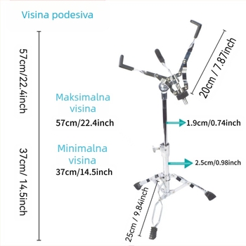 Stalak za snare bubanj — željezna konstrukcija, podesiva visina, model SG-JGZJ-H-Y