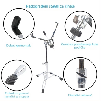 Stalak za snare bubanj — željezna konstrukcija, podesiva visina, model SG-JGZJ-H-Y
