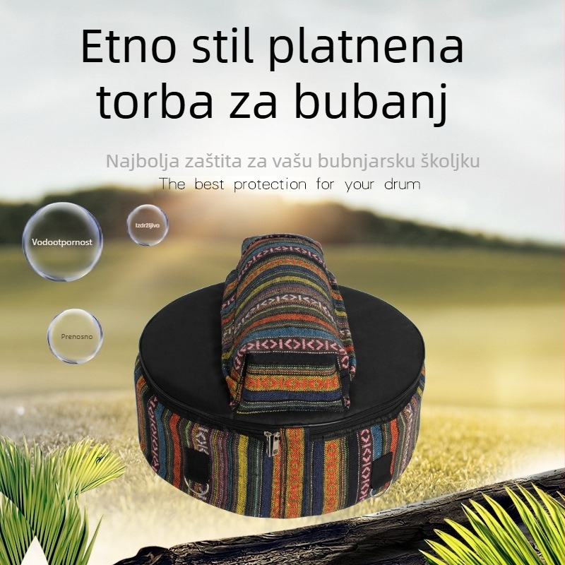 IN-56 Torba za bubanj od Oxford tkanine s etničkim uzorkom, pogodna za mali bubanj