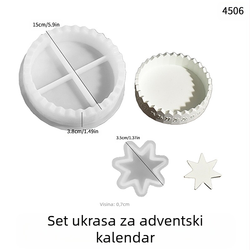 Silikonski kalup za pečenje, nepravilnog prstenastog oblika, za DIY Advent kalendar