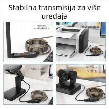 USB 2.0 produžni kabel HS8836A, bakreni vodič, USB sučelje, adapter kabel, 5–30 m