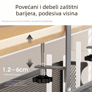 Držač za kablove ispod stola od karbonske čelika, višefunkcionalno skladište, jednodijelni dizajn