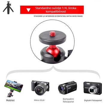 Weijiesi Wt008 teleskopijski stolni stativ, aluminij-najlonska konstrukcija, 3 segmenta, nosivost do 2 kg