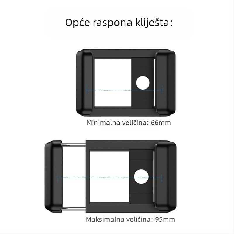 Vanjski objektiv za mobitel s univerzalnim 17 mm sučeljem, klip s protuklizantom jastučićem, aluminijsko tijelo, kompatibilan s tripodom