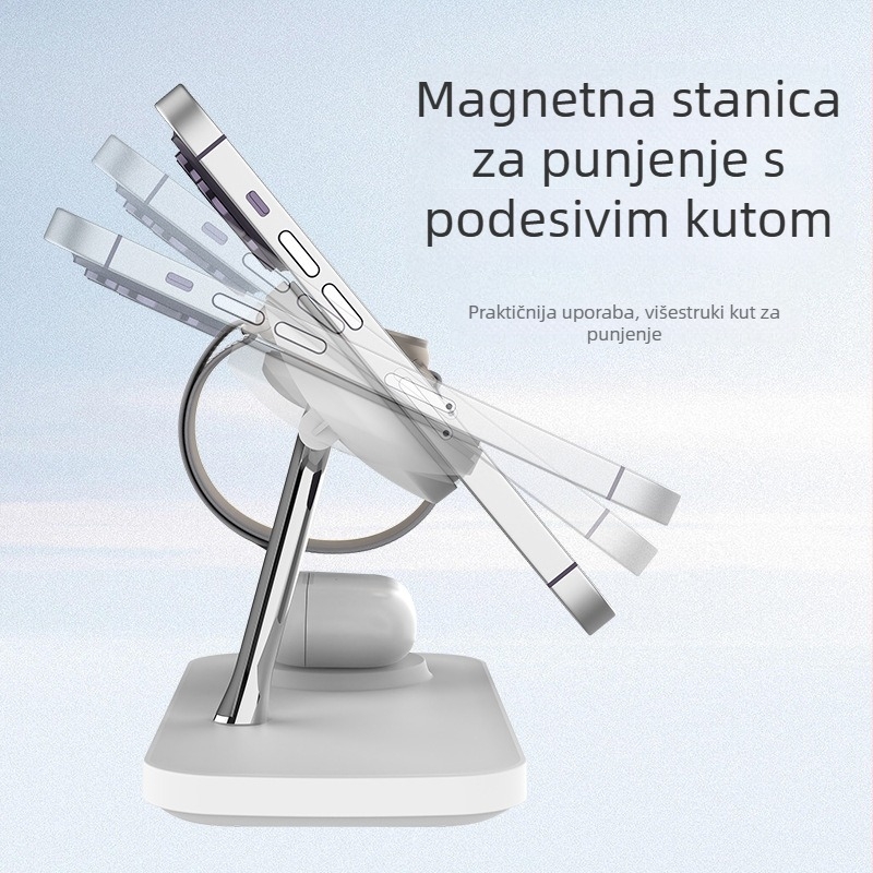 Qi2 magnetsko-bežični punjački držač 15W – 3-u-1, QC3.0 brzo punjenje, magnetsko usklađivanje, izlaz 1.67A
